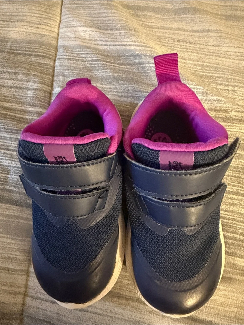 Nike Kids Navy and Pink Velcro Sneakers